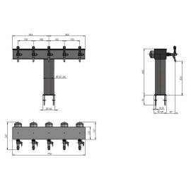Colonne Lindr T Grande avec 5 robinets Colonne Lindr T Grande avec 5 robinets