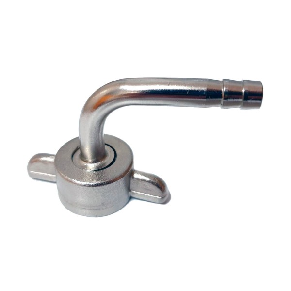 Adaptateur coudé 5/8" pour tête - robinet en laiton ou en acier inoxydable (écrou à oreilles) Adaptateur coudé 5/8" pour tête - robinet en laiton ou en acier inoxydable (écrou à oreilles)