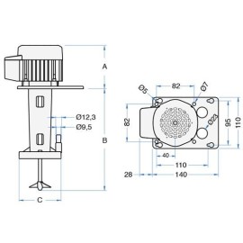 Pompe d'agitation Saber NRG-12 (12m) pour Lindr AS-160, AS-200, CWP 300