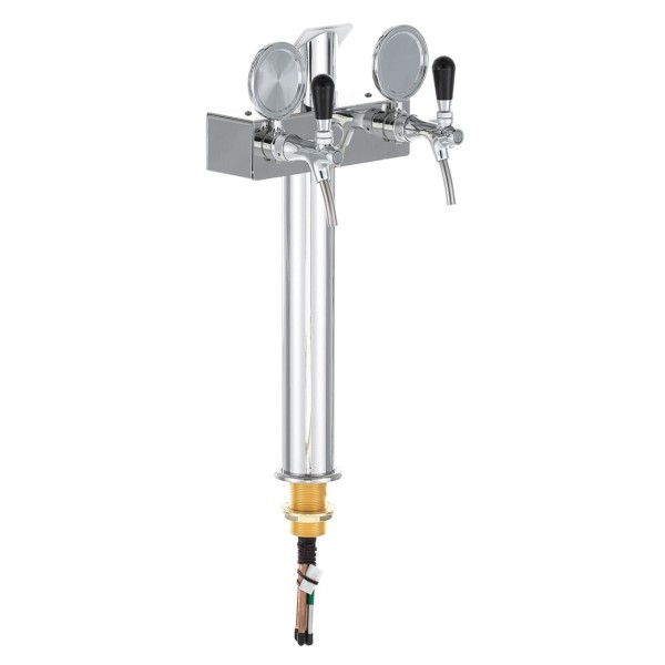 Colonne Lindr "T" avec 2 robinets en acier inoxydable + porte-logo Colonne Lindr "T" avec 2 robinets en acier inoxydable + porte-logo