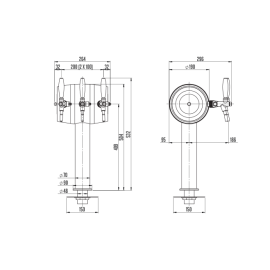 Colonne Lindr Soudek avec 1 robinet en acier inoxydable.