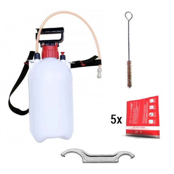 Kit de nettoyage pour fontaine d'eau avec fût à pompe manuelle Kit de nettoyage pour fontaine d'eau avec fût à pompe manuelle