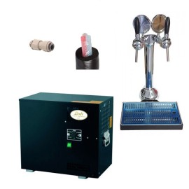Ensemble refroidisseur préinstallé AS - 40 + colonne avec 2 robinets + égouttoir simple sans vidange