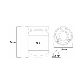 Fût Cornelius en acier inoxydable 9L reconditionné - Connexion Ball-lock