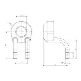 Bloc de refroidissement (tubes à 90º) pour robinets avec filetage 5/8"