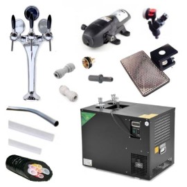 Ensemble colonne BIB 3 robinets + refroidisseur AS-110 avec thermostat numérique + pompes Bevjet Compact + têtes BIB Vitop