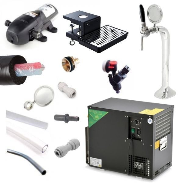 Ensemble colonne BIB avec 1 robinet + refroidisseur AS 40 + pompe Bevjet Compact + tête BIB Vitop