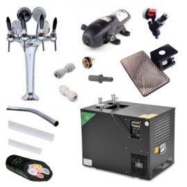 Ensemble colonne BIB 4 robinets + refroidisseur AS-80 avec thermostat manuel + pompes Bevjet Compact + têtes BIB Vitop